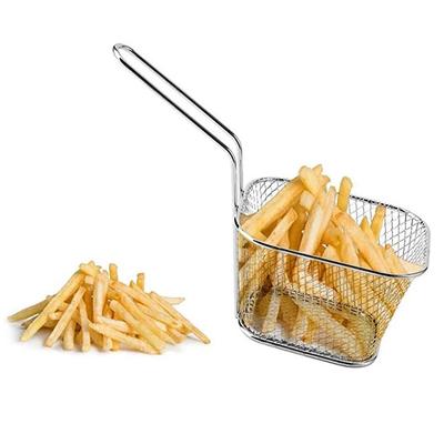 1 Unidad Cesta de Freír de Acero Inoxidable Multifuncional Mini Cesta de Freír para Patatas Fritas Creativa Cuadrada Cesta de Freír con Separador de Aceite