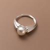 Xiaomi BFCLUB  Silver Color Rings For Women Simple Finger Open Vintage Handmade Pearl Ring Allergy For Party Birthday Gift