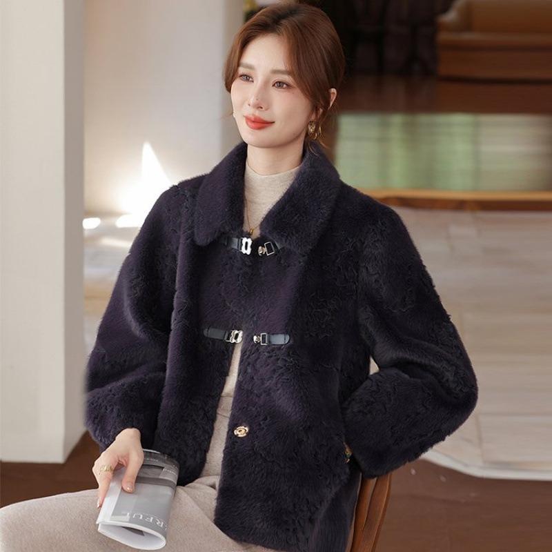 Fashion mother autumn and winter clothing fur integrated coat mother new middle-aged woman noble short mink velvet top