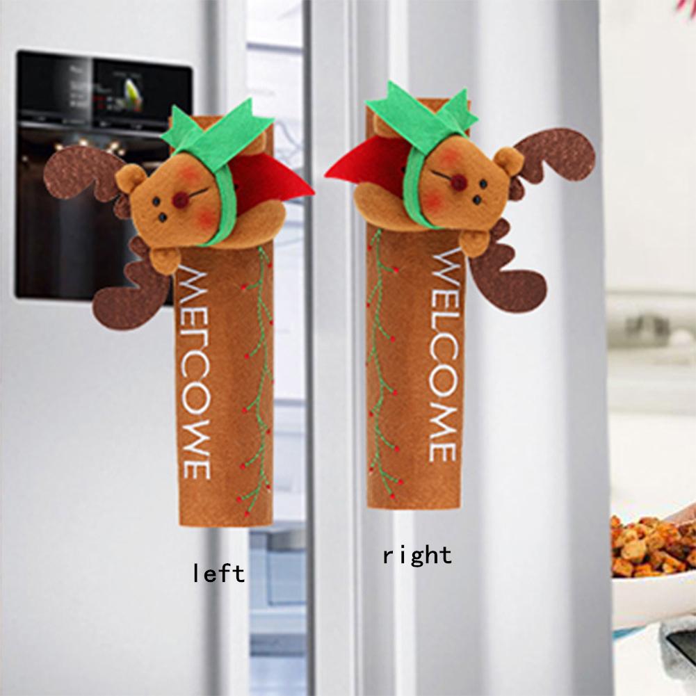 Fridge Handle  Covers Microwave Oven Dishwasher Door Handle Cover Xmas Christmas Party Decoration