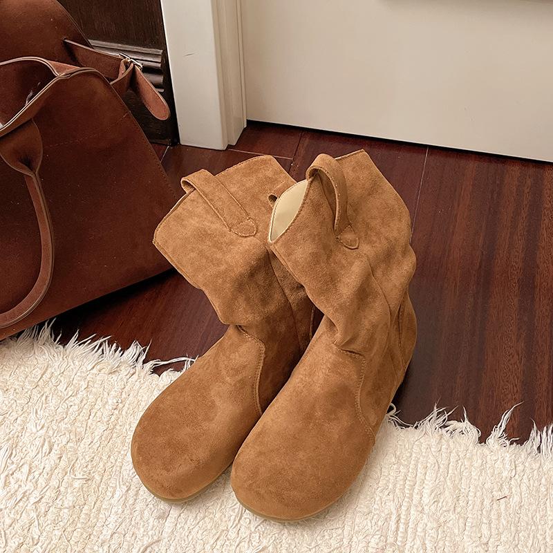 

Ретро Ленивый Ветер Сапоги Сапоги на платформе Женские Короткие Сапоги 2025 Новые Осенне-Зимние Женские Модные Мартинсы из Матовой Кожи 42 верблюд