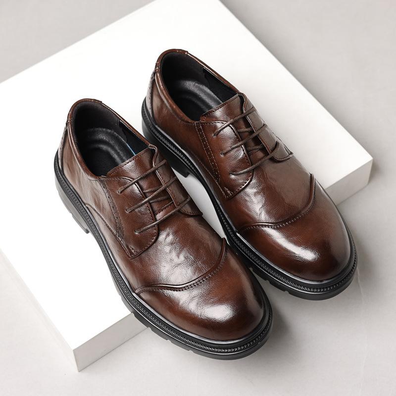 Retro men's shoes business casual dress leather shoes one pedal fashion men's shoes