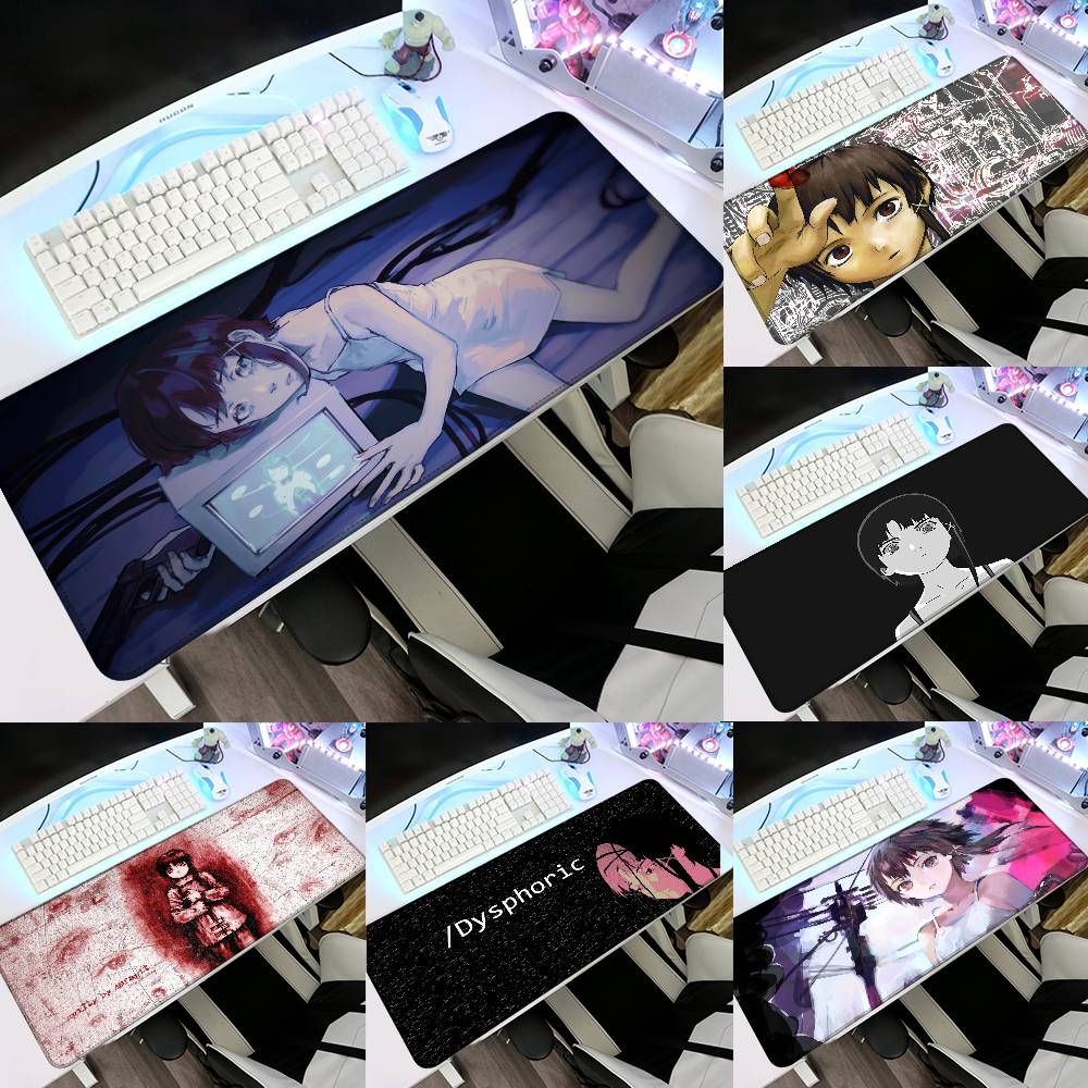 Cartoon Lain Mouse Pad Rubber Thicken Overlock Gaming Table Mat Office Computer Keyboard Pad PC Mousepad