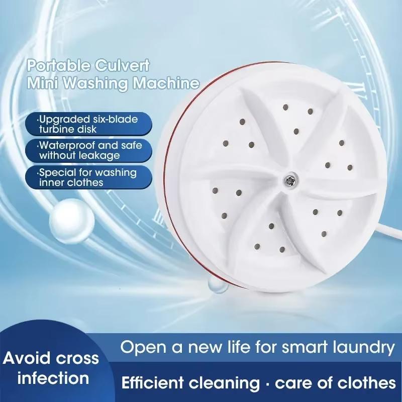 Portable Mini Turbo Washer for Home and Travel USB Powered Ultrasonic Cleaning Machine for Underwear and Socks