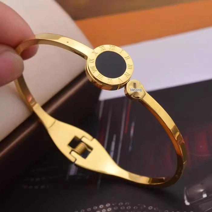 18K Gold-Plated Titanium Steel Bracelet: European & American Style, Fashionable & Versatile