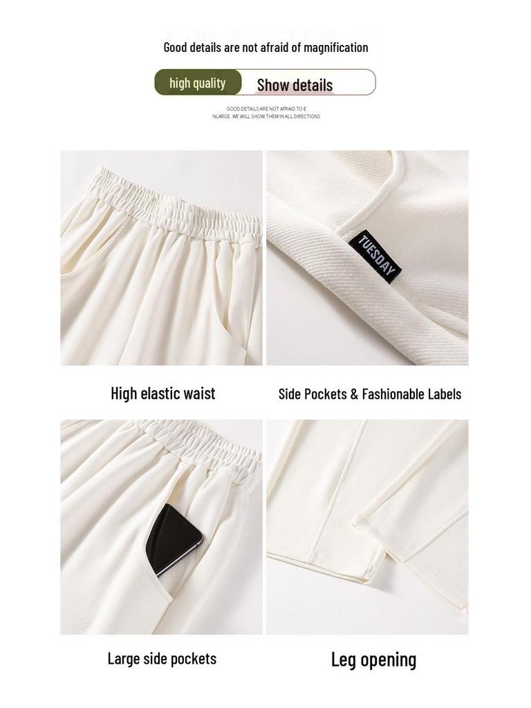 2025 Women's Spring/Autumn Straight Leg Loose Sweatpants - Pear-Shaped, Wide-Leg Casual Banana Pants.