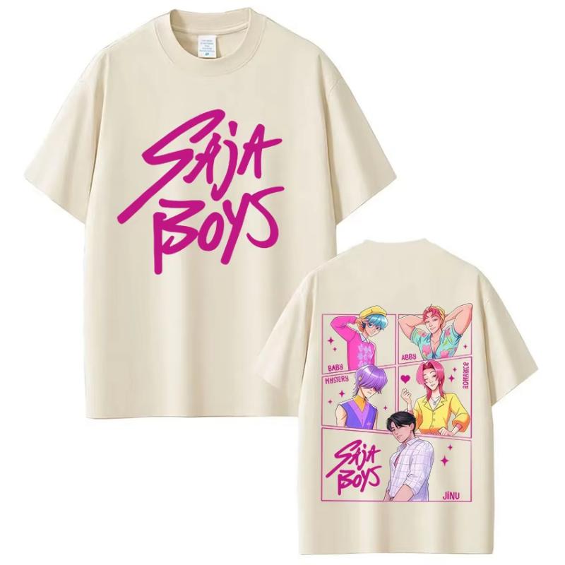 

KPop Мисливці на демонів Фільм Saja Boys Футболки Чоловічі Жіночі Високоякісна Бавовняна Футболка Мода Хіп-хоп Хараджуку Футболки з коротким рукавом XL