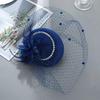 Women Fascinator Hat Feather Mesh Imitation Pearls Decor Pillbox Hat Small Top Hat Daily Party Hair Accessory