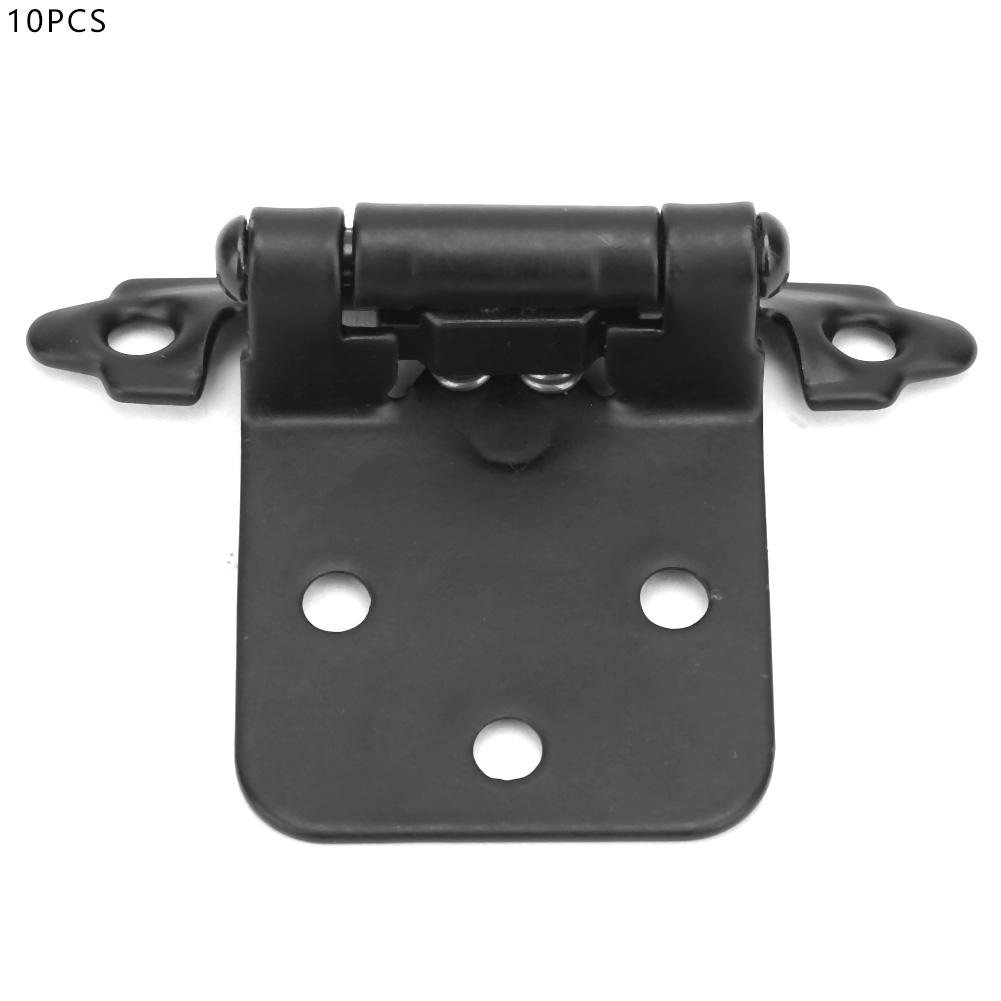 10Pcs Steel American Self Closing Spring Cabinet Hinge Home Decoration Accessories(black)