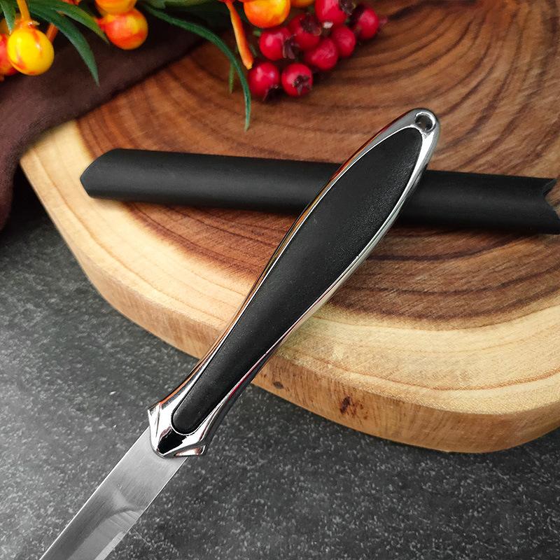 Stainless Steel Kitchen Utility Knife Fruit Vegetable Peeling Knife Fishing Cutting Knife with Cover