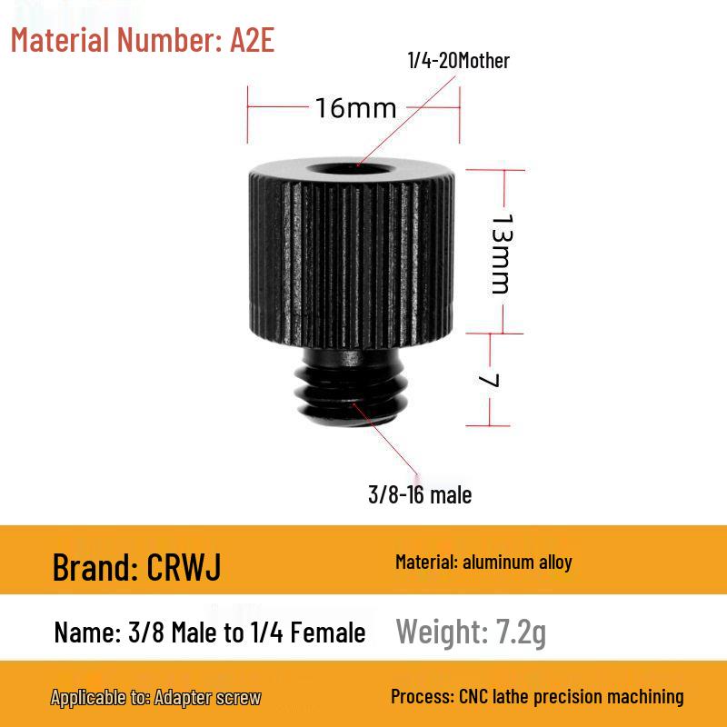 1/4 to 3/8 M4 M5 M6 M8 Screw Adapter for Tripod, Pan/Tilt Camera, Hot Shoe Mount & Light Stand