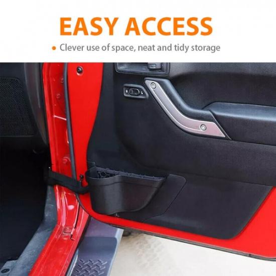 Front Door Net Pocket Storage Box Organizer For Jeep Wrangler JK 11-17 Black NEW