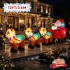 12FT/3.6M Inflatable Santa Claus Sleigh with 3 Reindeer and Gift Boxes, Christmas Outdoor Yard Decor