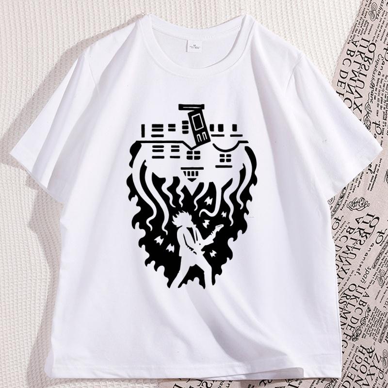 Eddie Vibes T Shirt Upside Down Tshirt Eddie Play Guitar Graphic T Shirts Men Women Causal Cotton Oneck Tees Streetwear Soft