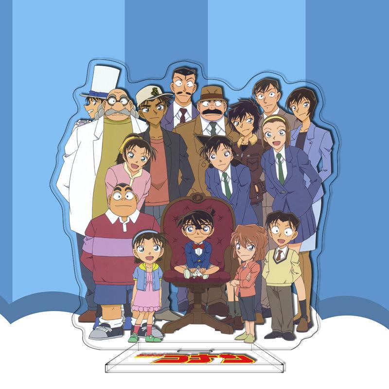 Detective Conan Anime Acrilico Supporto da Scrivania Modello Decorazione da Scrivania Cartone Animato Action Figure Jimmy Kudo Mouri Ran Giocattoli Regalo