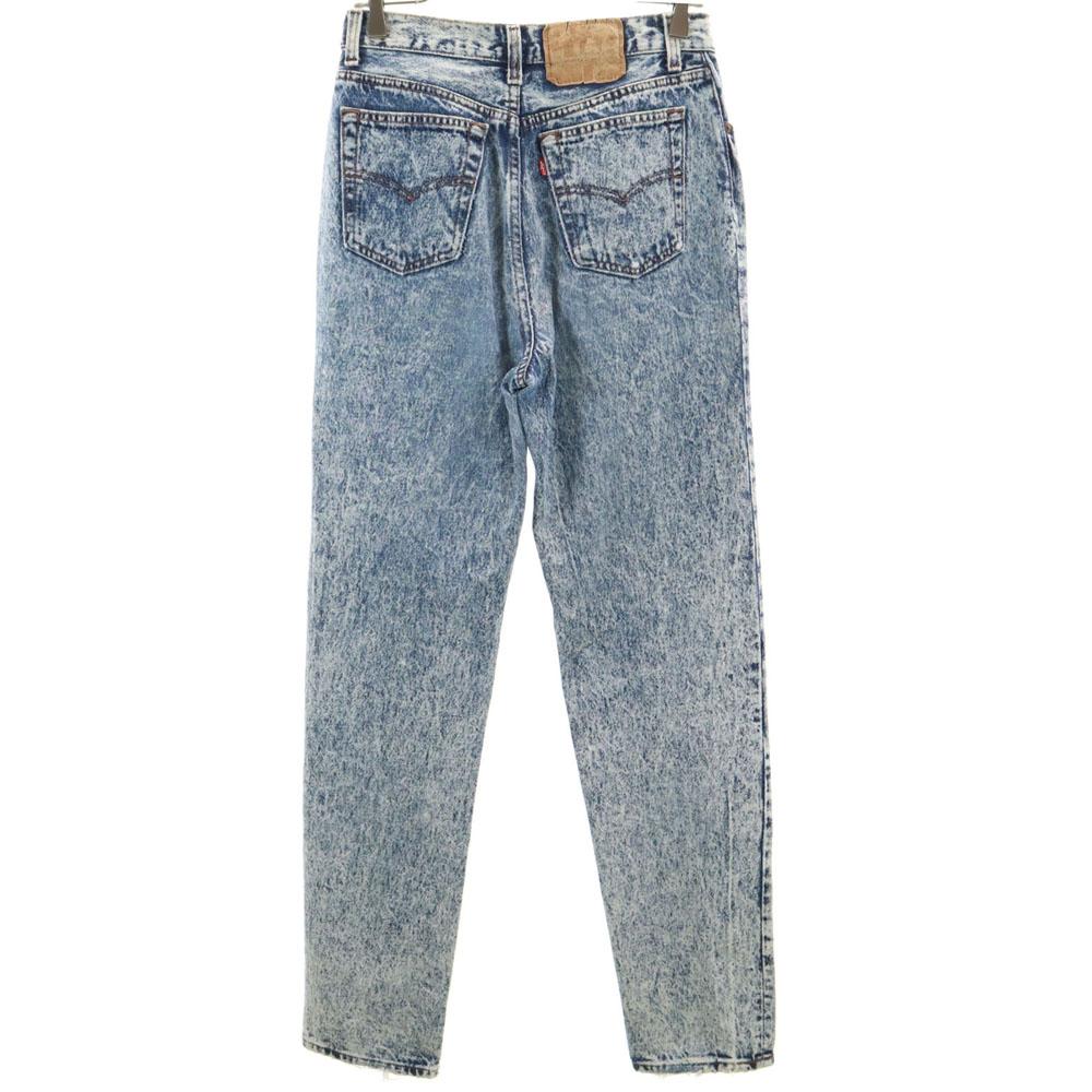 Levi's 80er Jahre Made in USA Alte chemische zulaufende Jeans 11 Eisblaue Jeans Damen Gebraucht