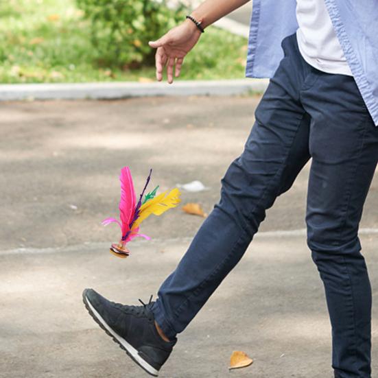 Kick Shuttlecock Stable Base Bright Color Improve Hand-eye Coordination Fluffy Primary Secondary School Students Game Shuttlecock Foot Sports