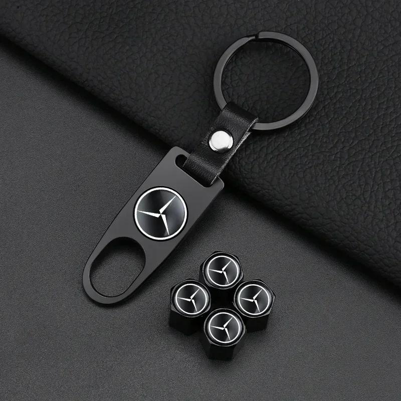 Metal/Leather Car Styling Keychain Key Chain Rings Accessories For Mercedes Benz AMG A B C E S Class GLC GLK GLE GLA CLA GLB CLS