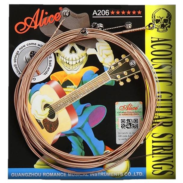 Alice A206SL Folk Acoustic Guitar Strings 123456 Full Set (011-052) for Beginners
