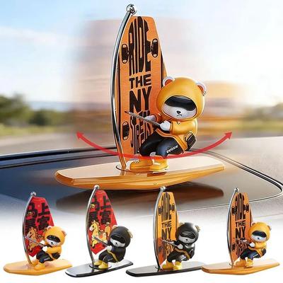 Cruscotto Auto Oscillazione Automatica Orsetto Surfista Ornamento Creativo Scooter Cartone Animato Console Centrale Accessori Decorativi Creativi per Auto