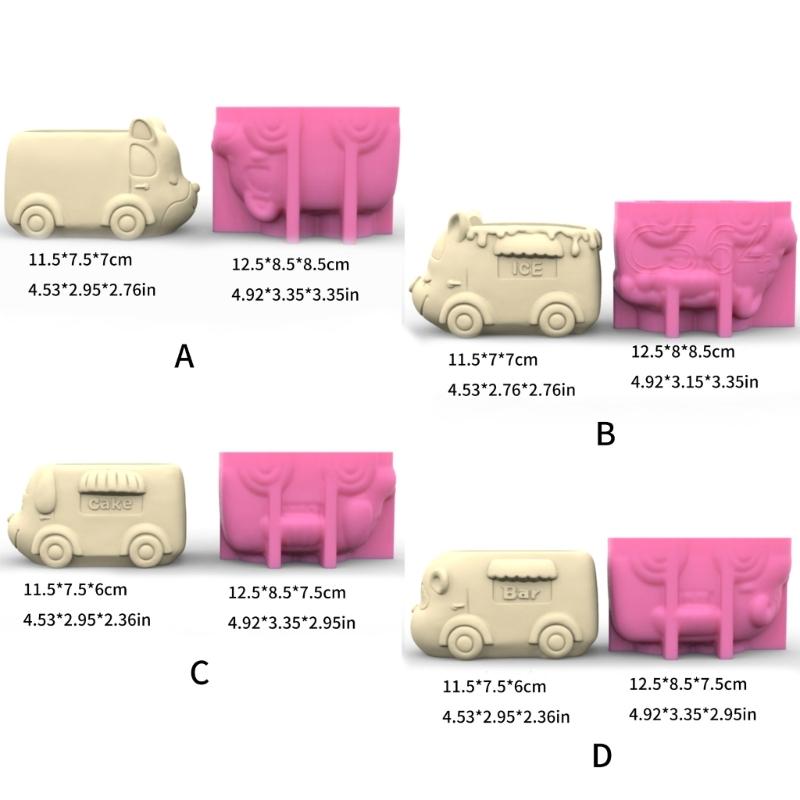 3D DIY Flower Pots Mold Silicone Concrete Mold Animal Car Shape Silicone Vase Molds for Crafting Concrete Candle Holders