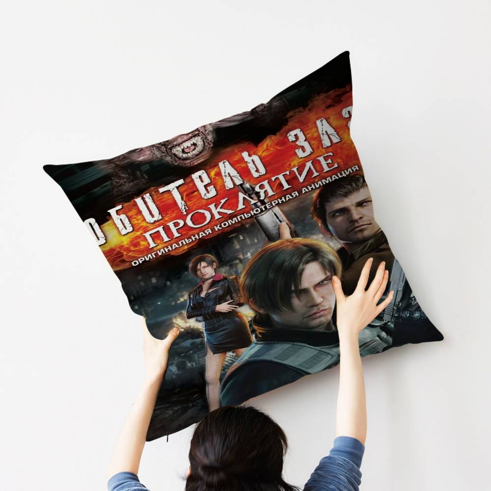 Resident Leon Kennedy E-Evil Kissenbezug Auto Überwurfskissenbezug für Sofa Auto Weihnachtsgeschenk 40x40cm 45x45cm