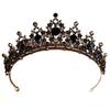 Bridal Headwear Black-Colour Women's Ballroom Crown Baroque Crystal Tiaras and Crowns Bridal Wedding Hair Accessories Jewelry