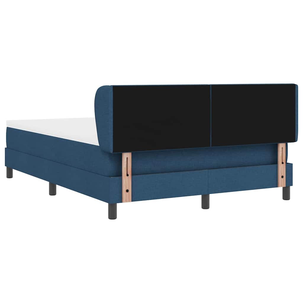 Boxspring Bed with Headboard Blue 140 x 200 cm Fabric