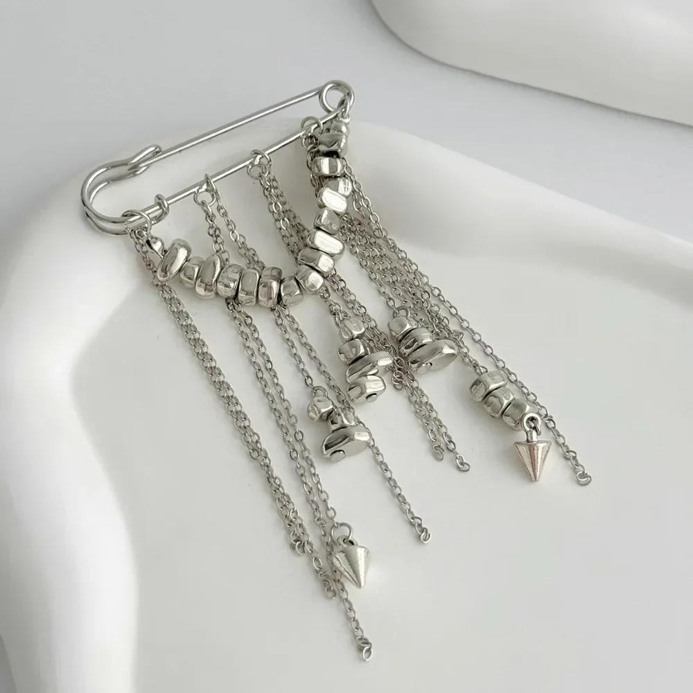 New Multi-Functional Chain Tassel Brooches Adjustable Detachable Beaded Chain Pin Handmade Fixator Trouser Leg Women