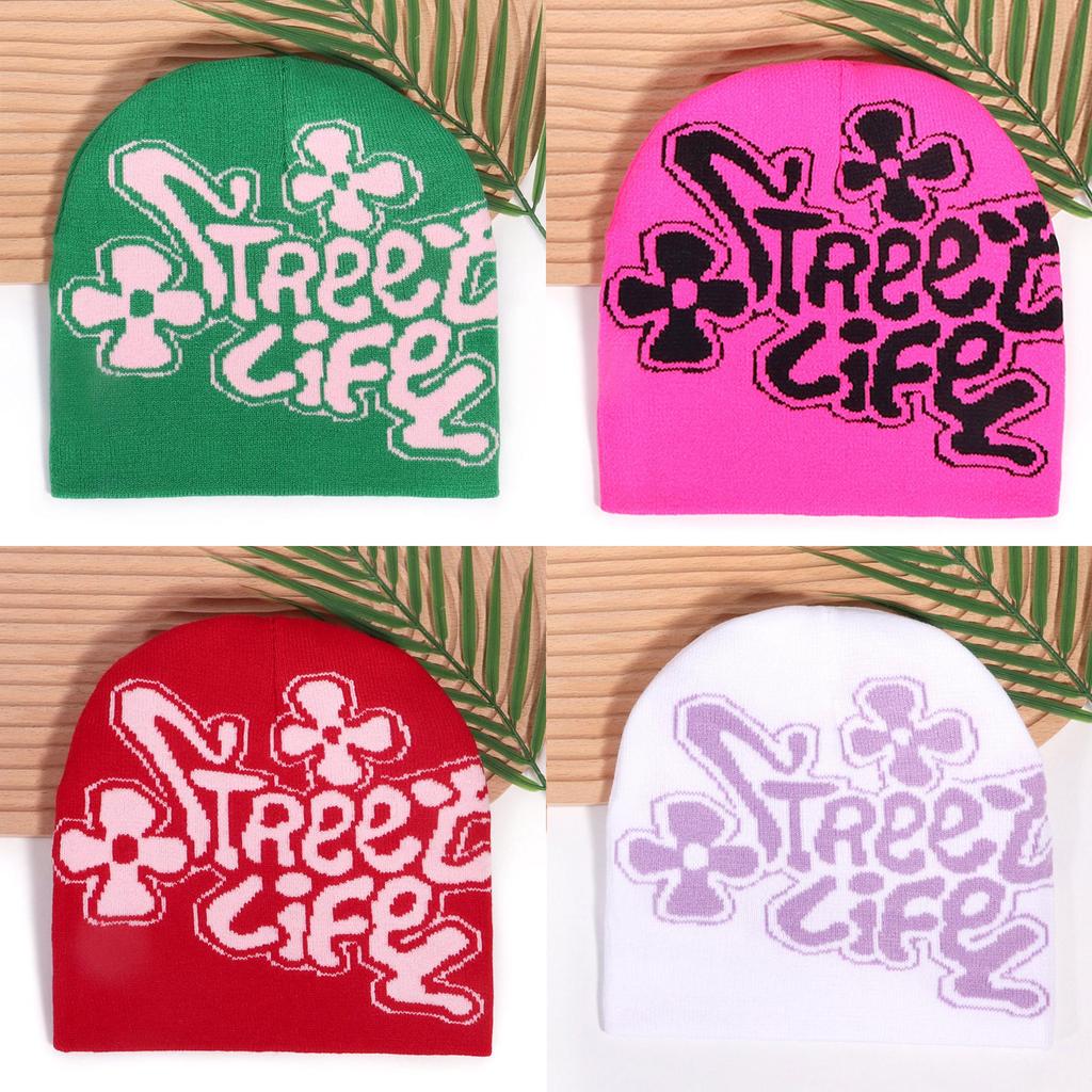 Design Letter Unisex Winter Hat With No Brim Cozy Thermal Feel For Cold Seasons