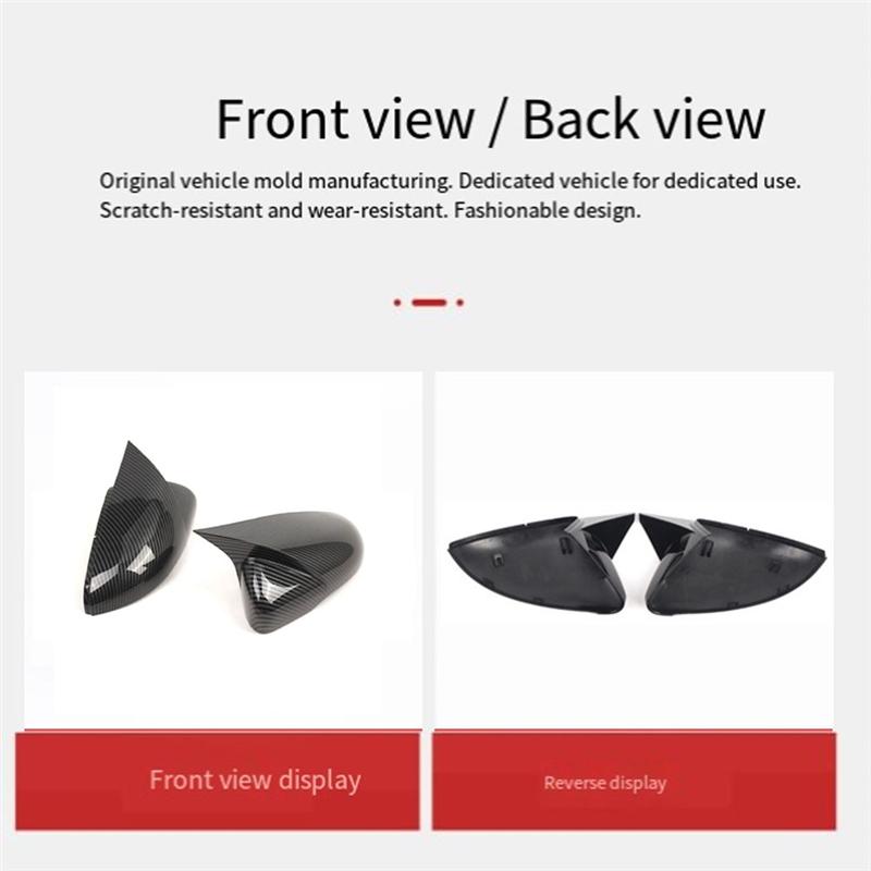 Authentic Rearview Mirror Cover Cap 5G0857538 OX Horn Rearview For VW Golf 7 5G0857537 Carbon Fiber Color