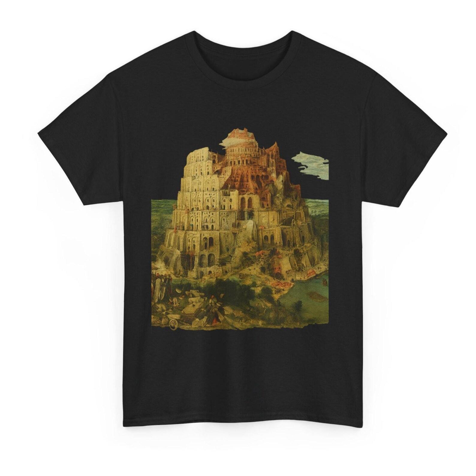 Tower of Babel T-Shirt: Pieter Bruegel Renaissance Art, Biblical Graphic 4XL