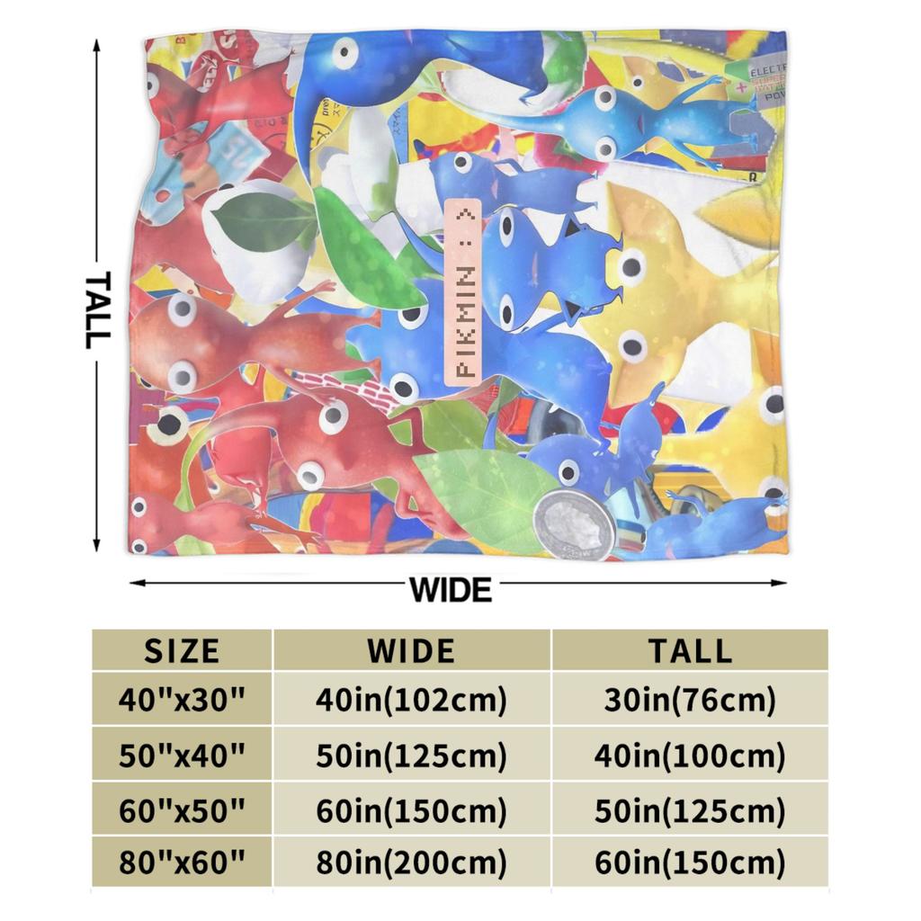 Pikmin Game Blanket Quality Warm Soft Bedding Throws Winter Picnic Home Decor Novelty Bedspread