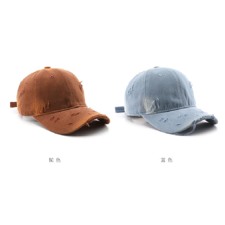 Men's washed solid-color baseball cap, suitable for outdoor activities, women's travel cap, sun-protective and shading cap