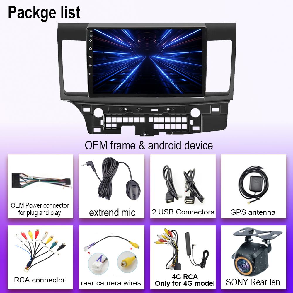 Android 14 Car Dvd For Mitsubishi Lancer 10 CY 2007-2017 Stereo Head Unit Touch Screen GPS 4G Multimedia Player No 2din DVD 7862