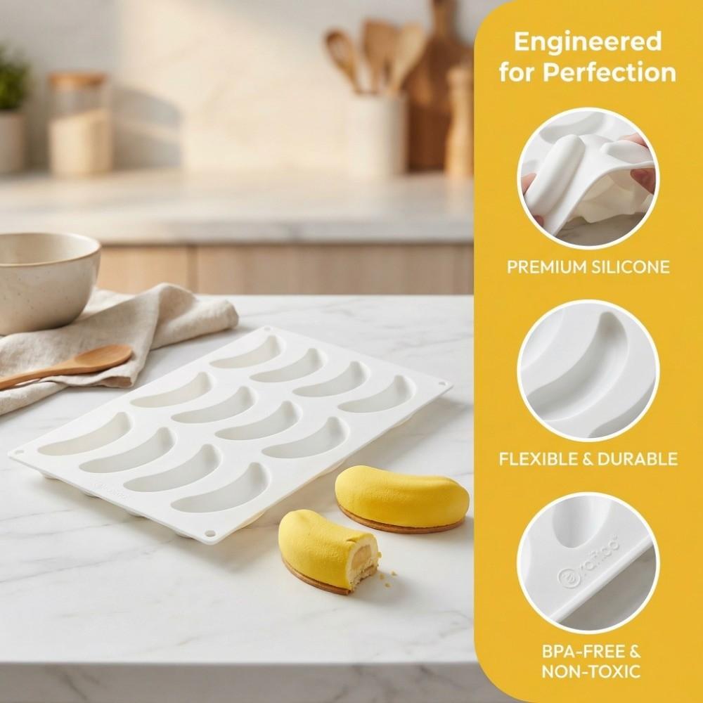 Wiederverwendbare Keksausstecher Bananenform Schokoladenform Niedliche Backformen für Kuchen Cupcake