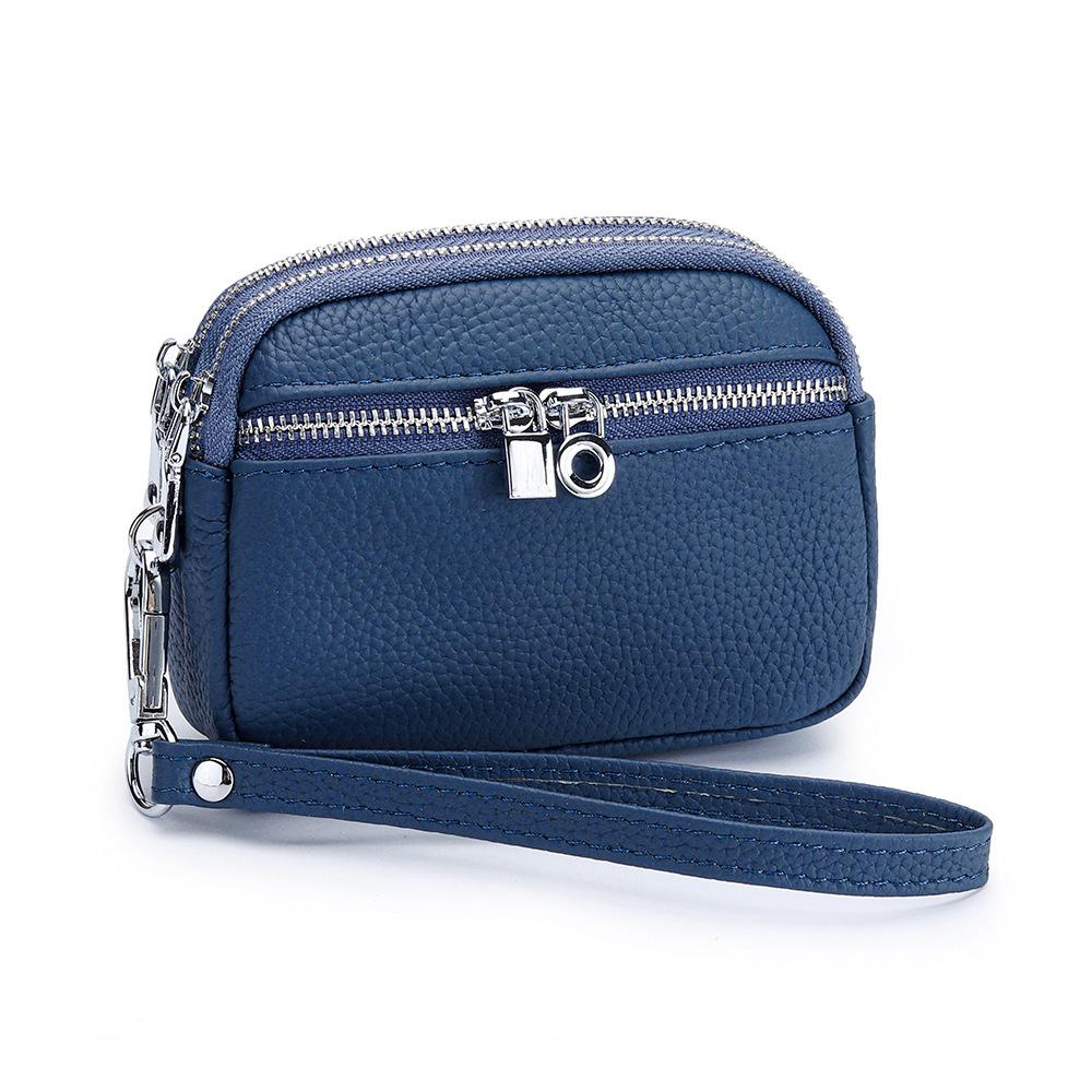 Factory Leather Small Mini Women's Coin Purse Multi-layer Zipper Large Capacity Storage Bag