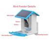 Intelligenter Vogelfutterspender mit Kamera, 1080P, Solarbetrieben, geringer Stromverbrauch, Nachtsicht, IP66, wasserdicht, 4G- oder WLAN-Verbindung, Futterspender für echte Vogelarten