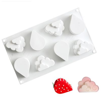 8 Gocce d'Acqua Nuvola Forma Fragola Mousse per Pasticceria Stampo in Silicone per Pasticceria Strumento per la Cottura