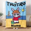 Custom Name Trotro Theme Printed Blanket Perfect For Couch Bed Travel Outdoor Use Machine Washable Cozy Durable