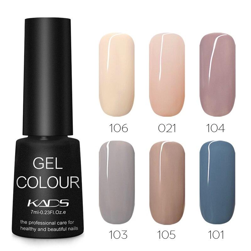 KADS 6pcs/set 7ml Nail Gel Polish UV Gel Polish Soak Off Nail Varnish Kits Semi Permanent LED Nail Gel Lacquer Manicure Nail Art