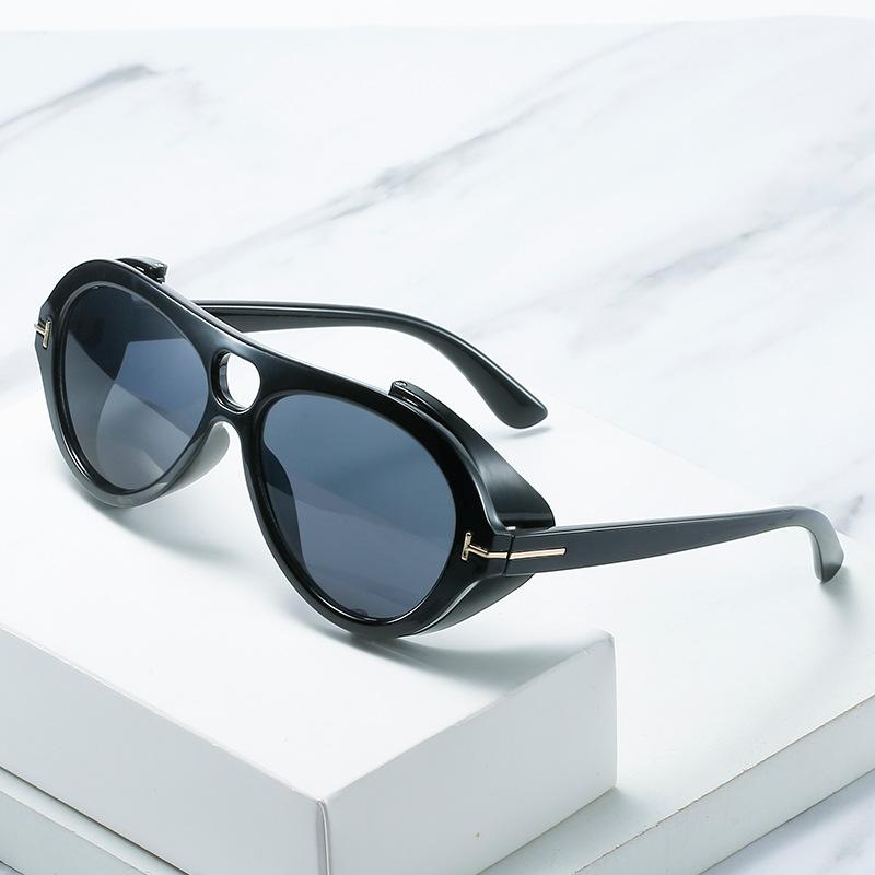 

Солнцезащитные очки в стиле панк Европейские и американские паровые очки Индивидуальные овальные солнцезащитные очки