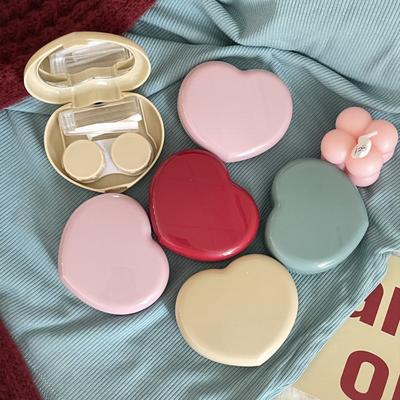 Heart Contact Lenses Box Portable Storage Soaking Box Travel Eyes Tool Kit  Contact Lens