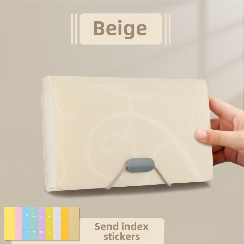 A6 Multi-layer 13 Grids Expanding Wallet File Folder Buckle Organ Bag Large Capacity School Office Data Storage Organizer Pouch