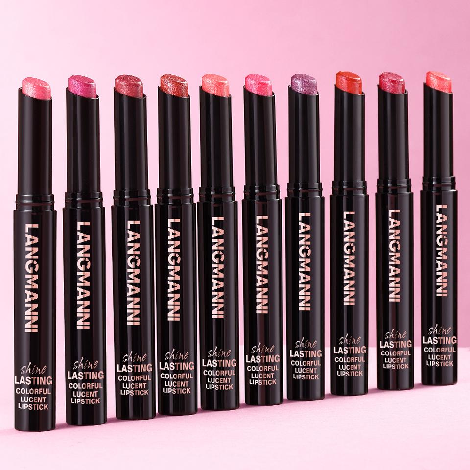 Ten Color Pearl Lipstick Rotating Oblique Design Lipstick Single Set Moisturizing Nude Sexy Lip Glaze Matte Mist Top Non-stick Cup Velvet Lip Gloss