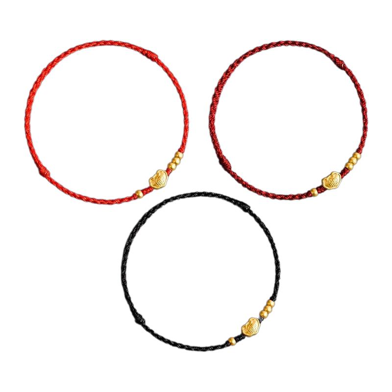 Chinese Style Lucky Bracelet For Women Men Fashion Handmade Braided Peace Lock Adjustable Bracelet Jewelry Accessories Gifts