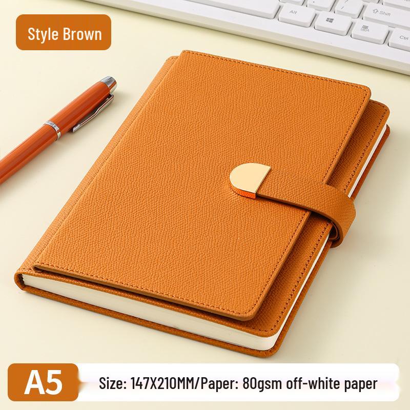 A5 Leather Business Notebook Set with Custom Logo and Magnetic Buckle