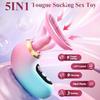 5IN1 Klitoris Sauger Vibrator Zunge Lecken Brustwarze Vagina Massagegerät APP Steuerung Clit Stimulator LCD Display Sexspielzeug für Frauen