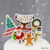 Christmas Cake Topper: Merry Christmas Banner & Tree Decoration Insert for Festive Baking