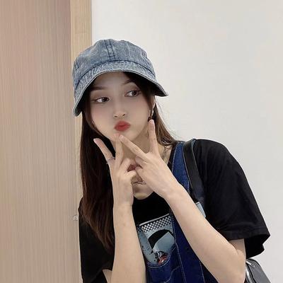 Zhao Ruth's Same Denim Duck Tongue Fisherman's Hat Children's Spring and Summer Versatile Plain Face Sun Protection Big Head Circumference Sun Hat